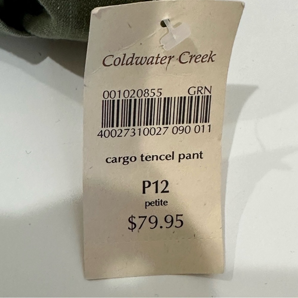 Coldwater Creek Cargo Tencel Pants Green Rollup - Picture 5 of 7